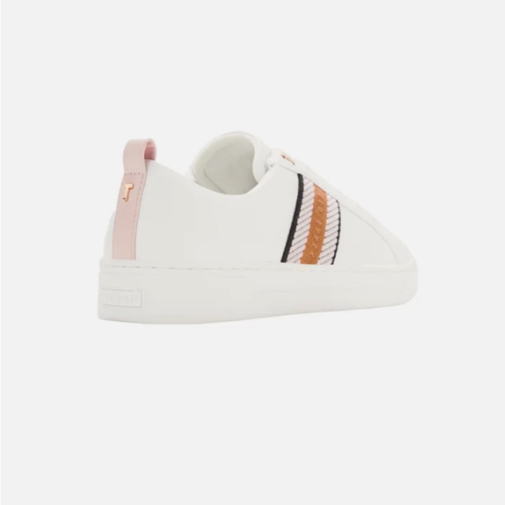 Ted Baker “Bailey Icon” Women's Leather Sneaker Shoes Size 8 White/Pink NEW - Picture 3 of 11